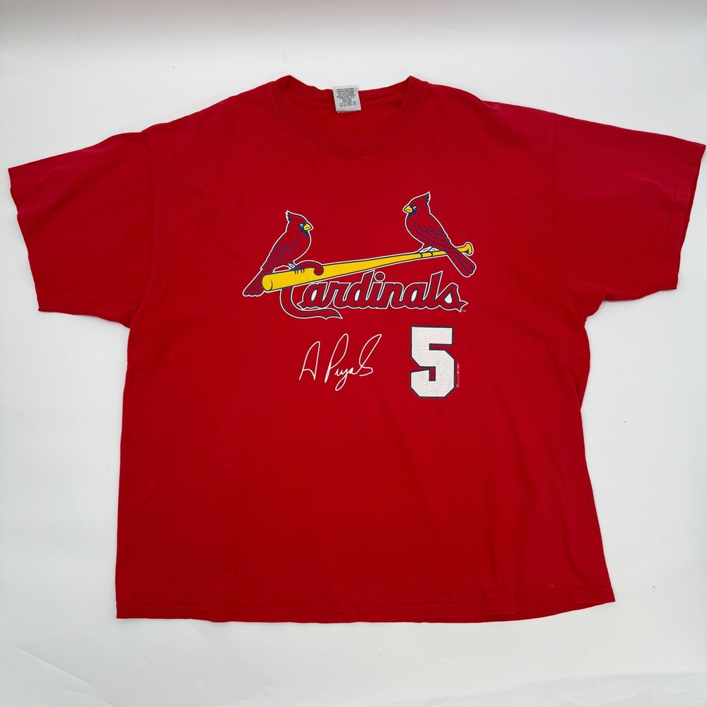 Dynasty Mens Size XL Shirt Red St. Louis Cardinals Albert Pujols 5 Graphic 2004